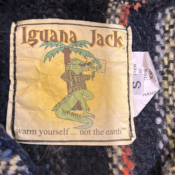 Iguana Jack Drug Rug Surfer Baja hoodie size Small BOHO - Picture 2 of 4